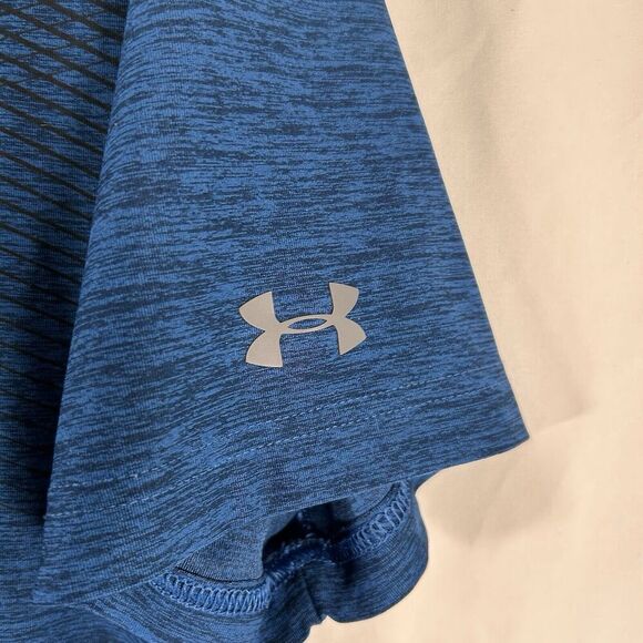 Under Armour Polo Shirt Men's Medium Blue Short Sleeve 1/4 Button Farm Links - Picture 5 of 9